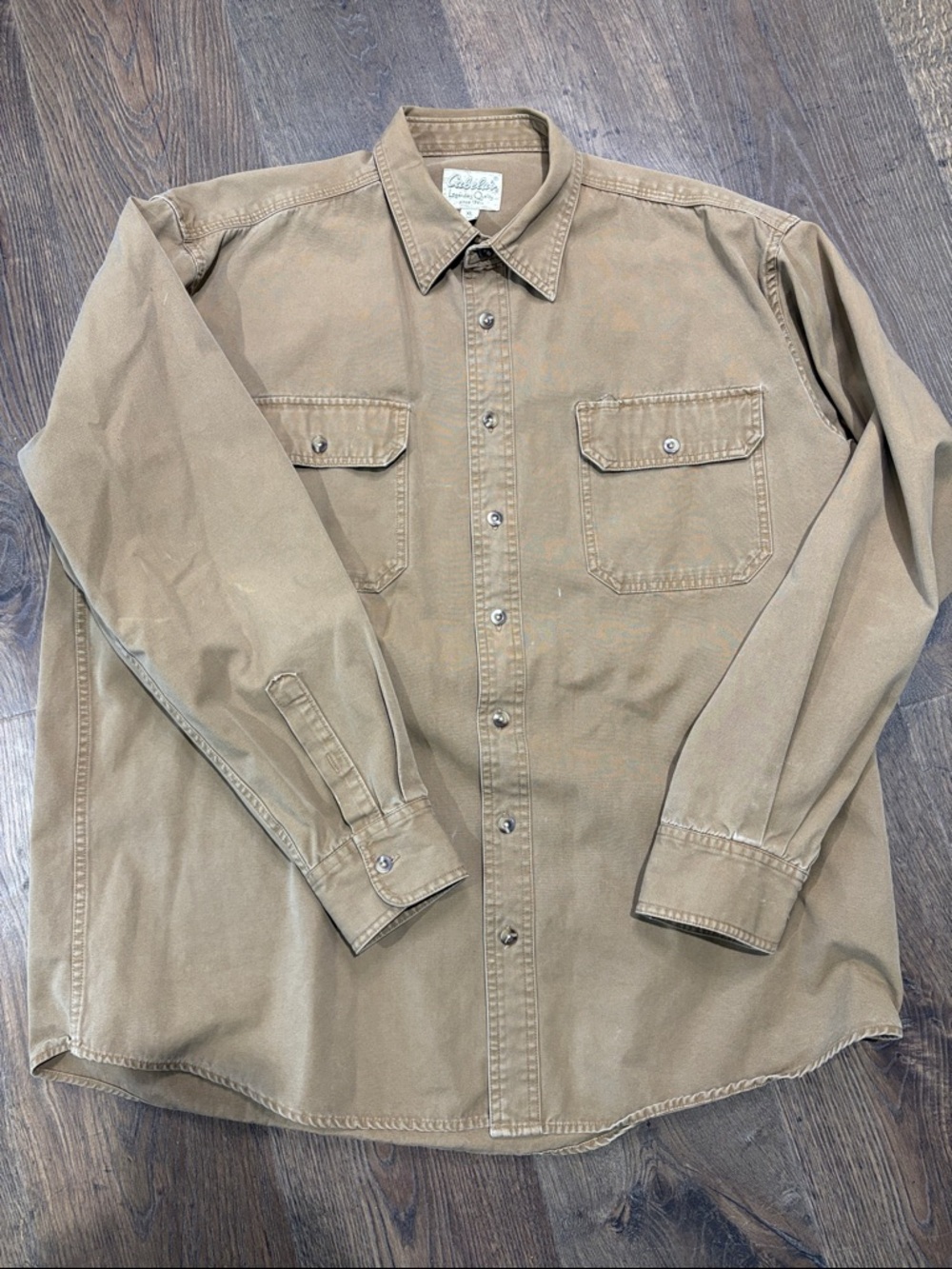 Cabela's Tan Work Shirt with Chest Label XLT